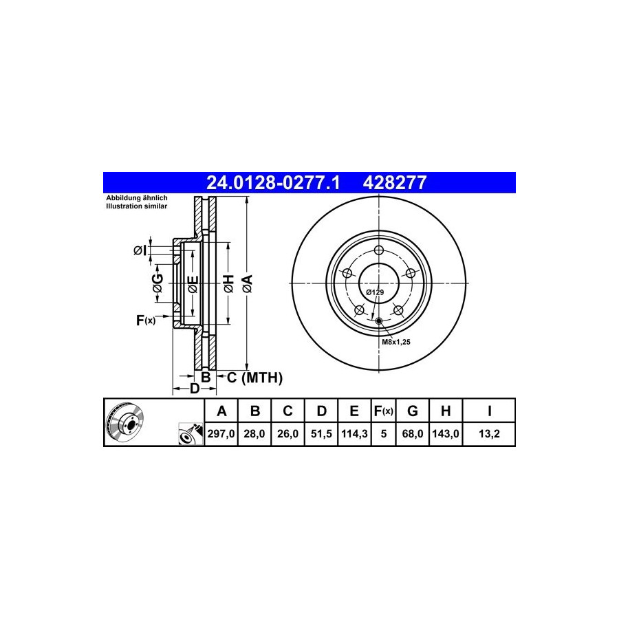 Disque de frein ATE 24.0128-0277.1 - Image 3
