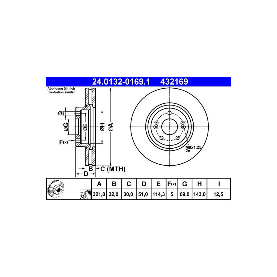 Disque De Frein Ate 24.01320169.1 Hyundai