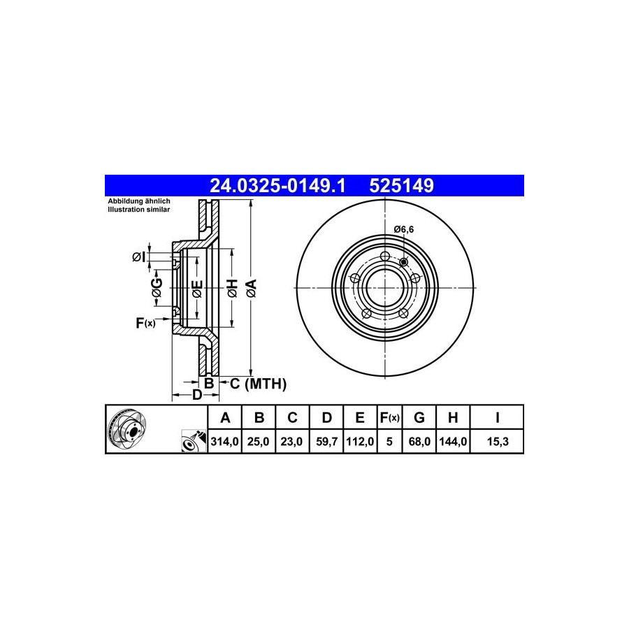 Disque de frein ATE 24.0325-0149.1 - Image 4
