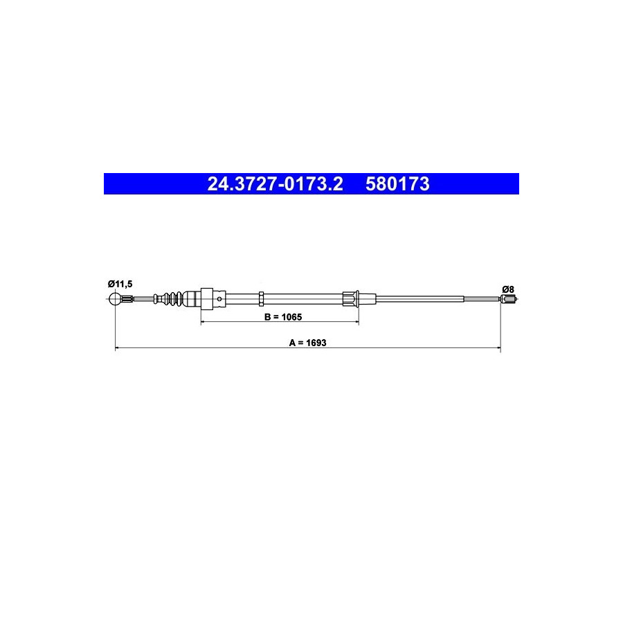 Câble Commande, Frein Stationnement 24.3727-0173.2 ATE pour Audi VW Seat Skoda - Image 7
