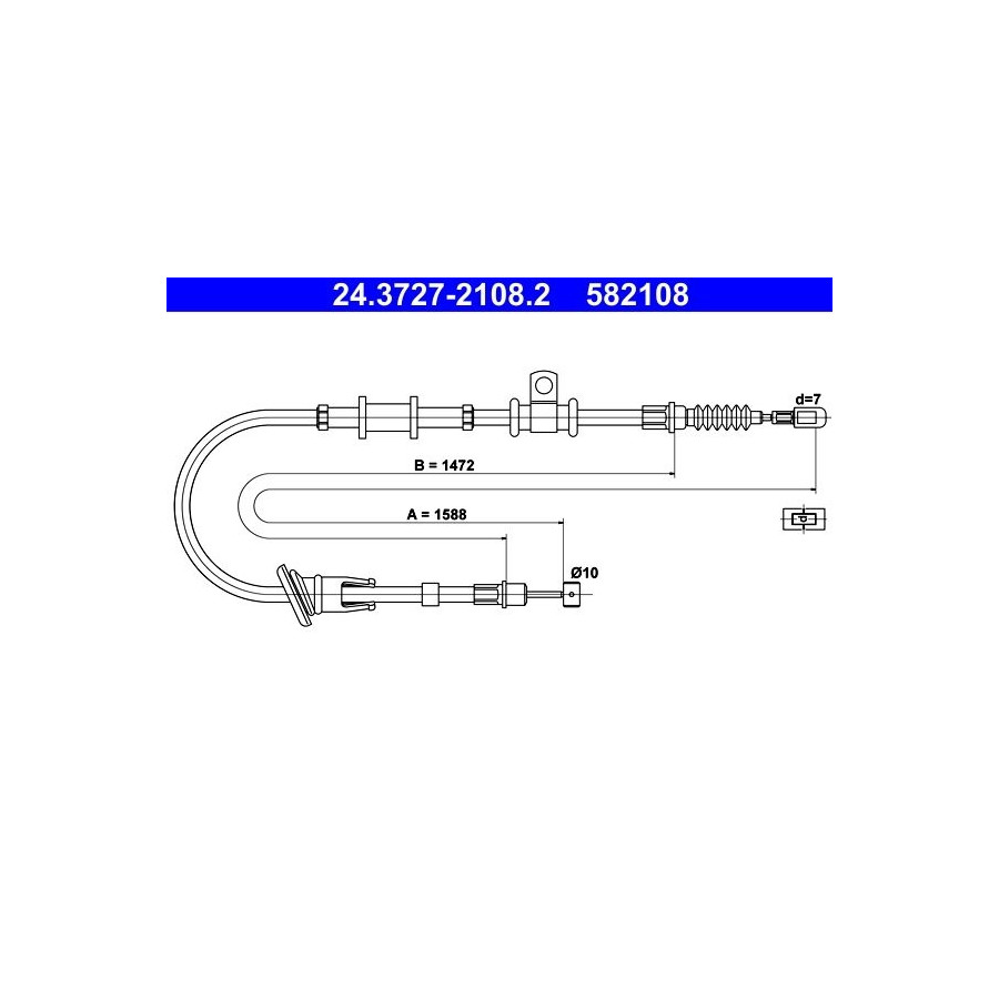 Câble de frein à main 24.3727-2108.2 ATE pour MITSUBISHI CARISMA - Image 4