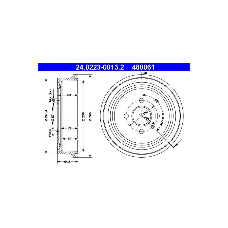 Tambour de frein ATE 24.0223-0013.2 - Image 2
