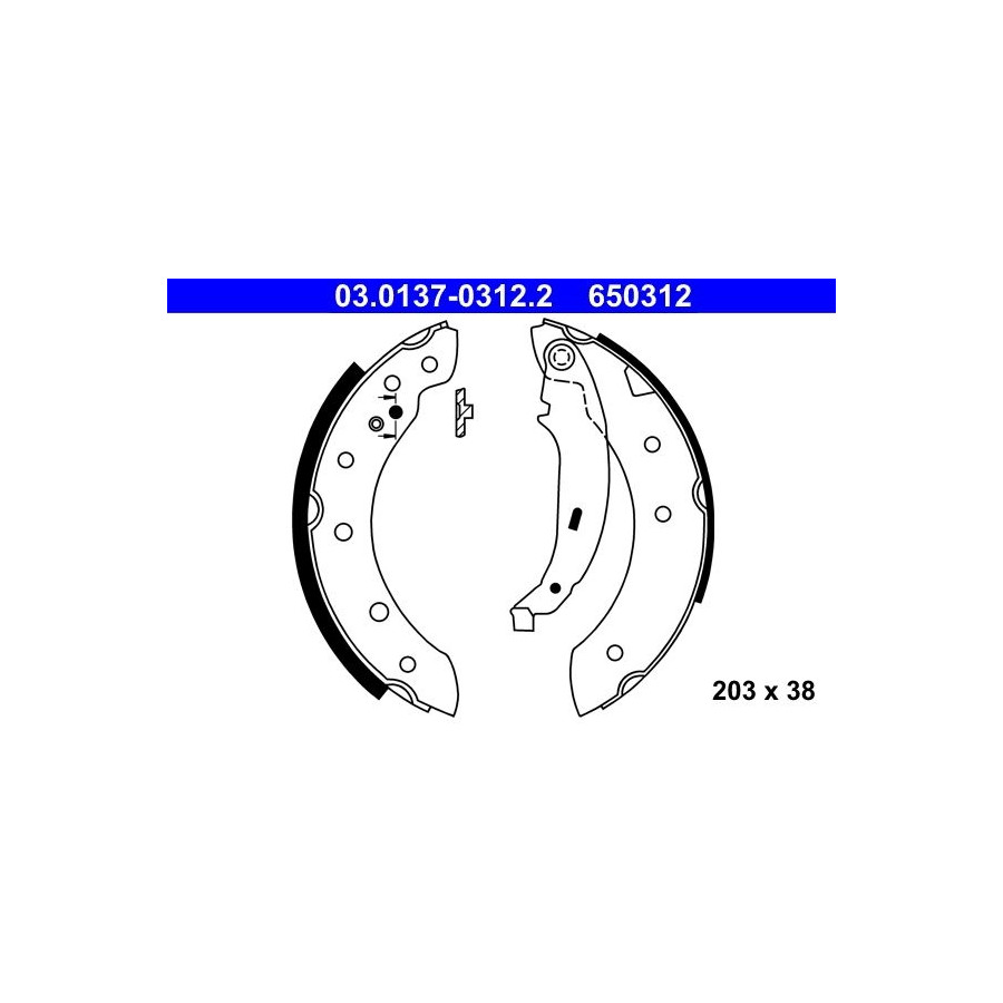Mâchoires de frein 03.0137-0312.2 ATE pour CITROËN PEUGEOT RENAULT DACIA - Image 4
