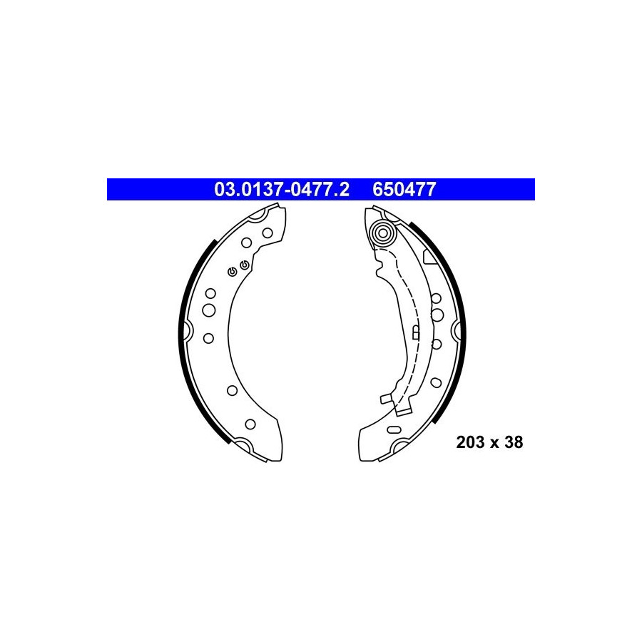 ATE 03.0137-0477.2 Jeu de mâchoires de frein arrière pour Colt Forfour - Image 4