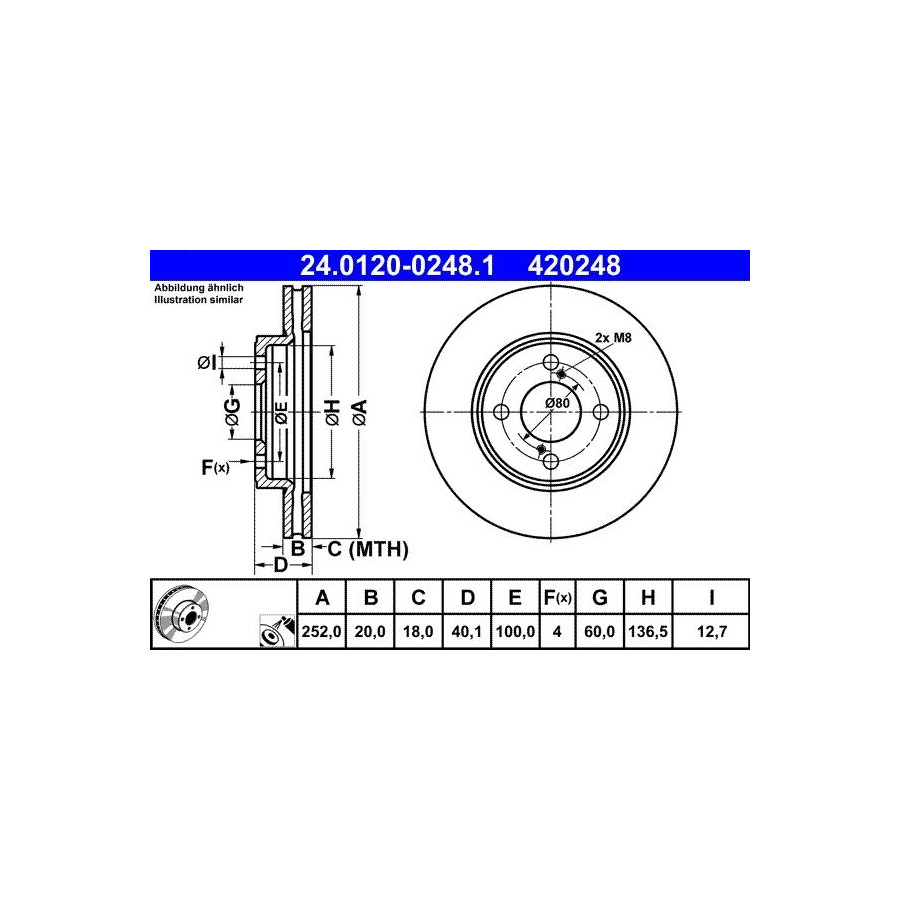 Disque de frein ATE 24.0120-0248.1 - Image 4