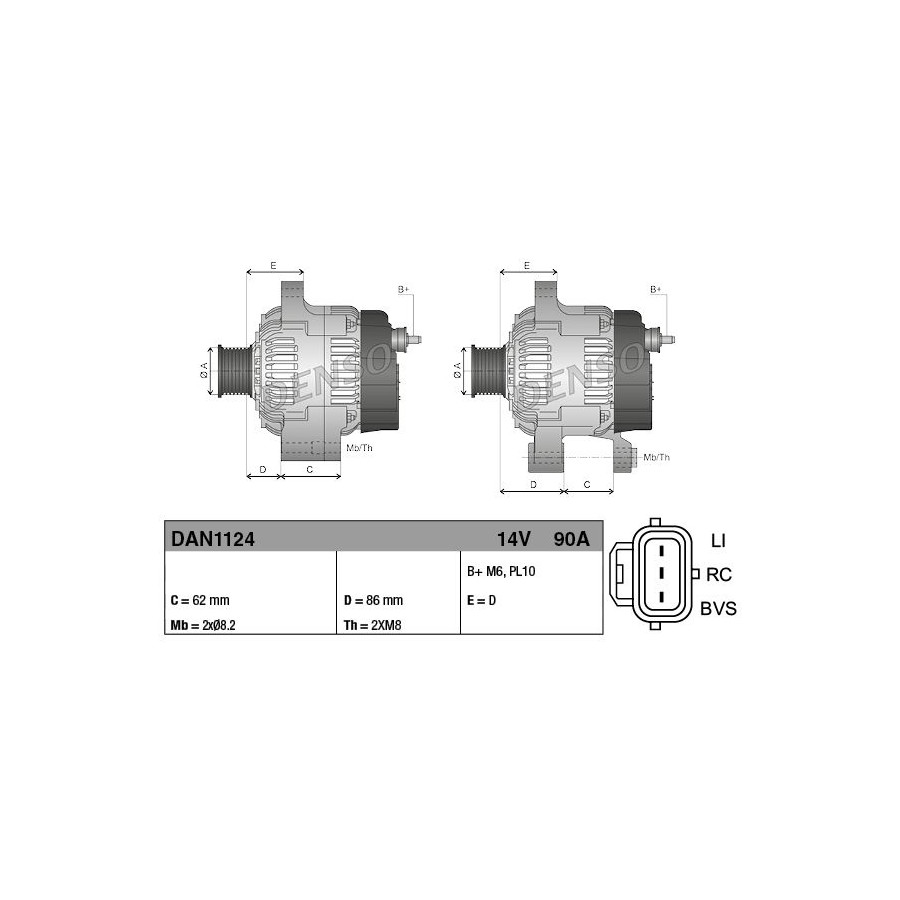 DENSO Alternateur NIPPON PIECES SERVICES DAN1124