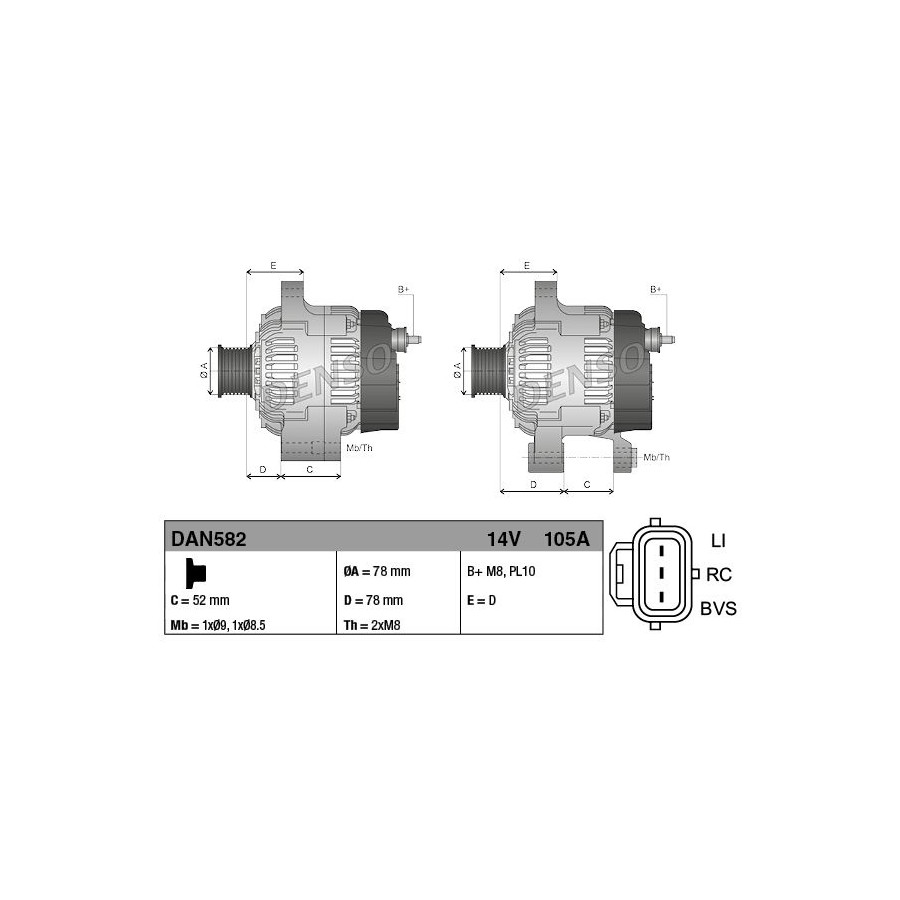 DENSO Alternateur NIPPON PIECES SERVICES DAN582