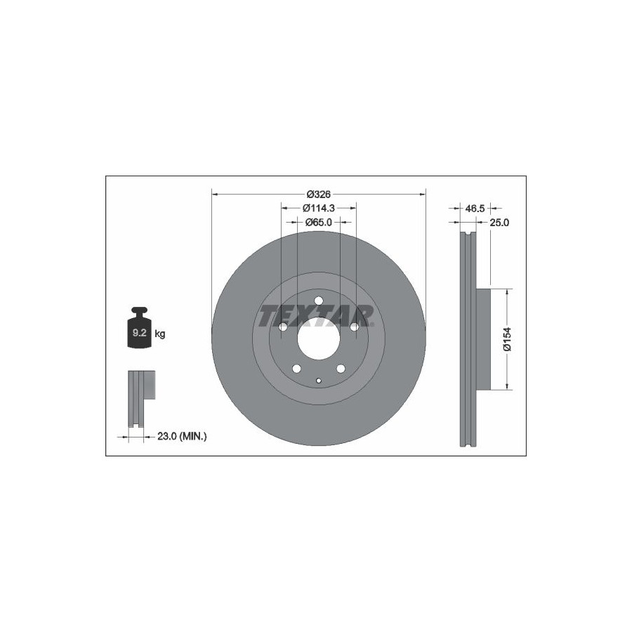Textar Disque De Frein 92337603 Mazda