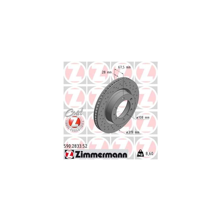 Zimmermann Disque De Frein 590.2833.52 Toyota