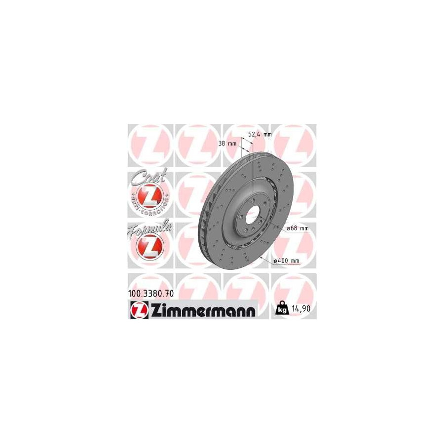 Zimmermann Disque De Frein 100.3380.70 Audi