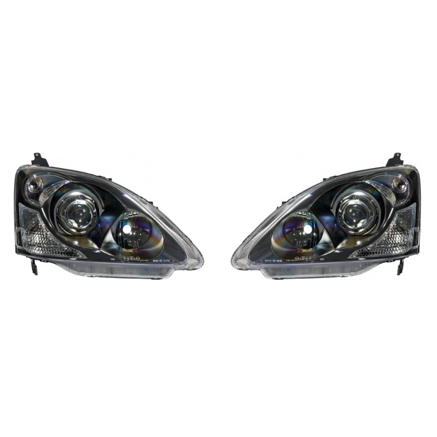 Set phares adaptables pour Honda Civic HB 2001-2005 - Noir