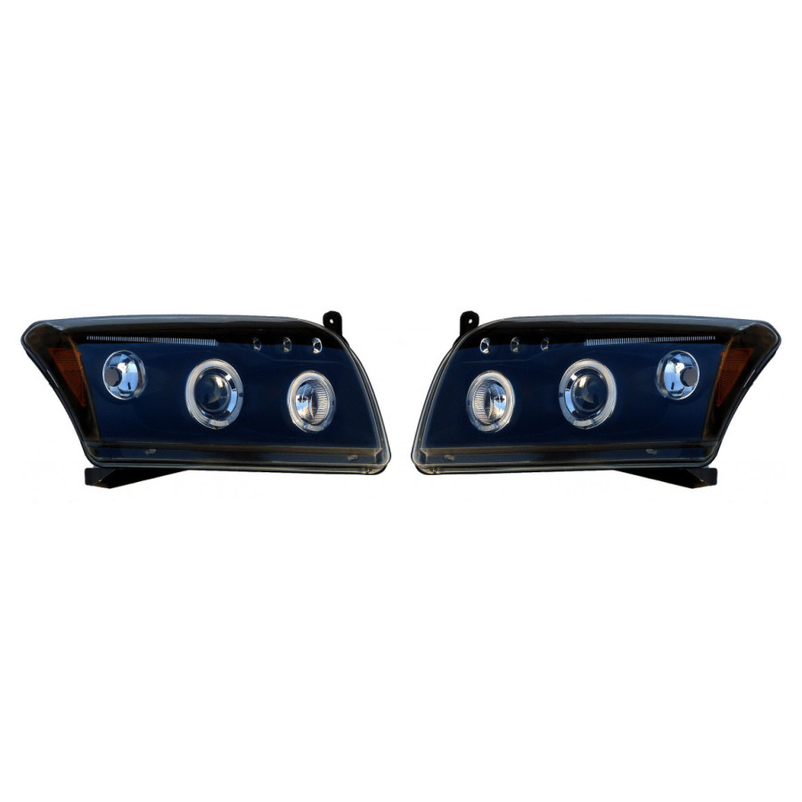 Set de phares pour Dodge Caliber 2006- - Noir - Angel-Eyes incl.