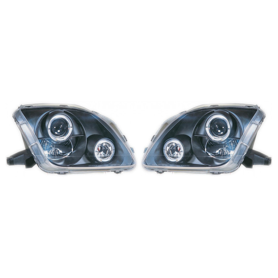 Set de phares pour Honda Prelude 1997-2001 - Noir - Angel-Eyes inclus