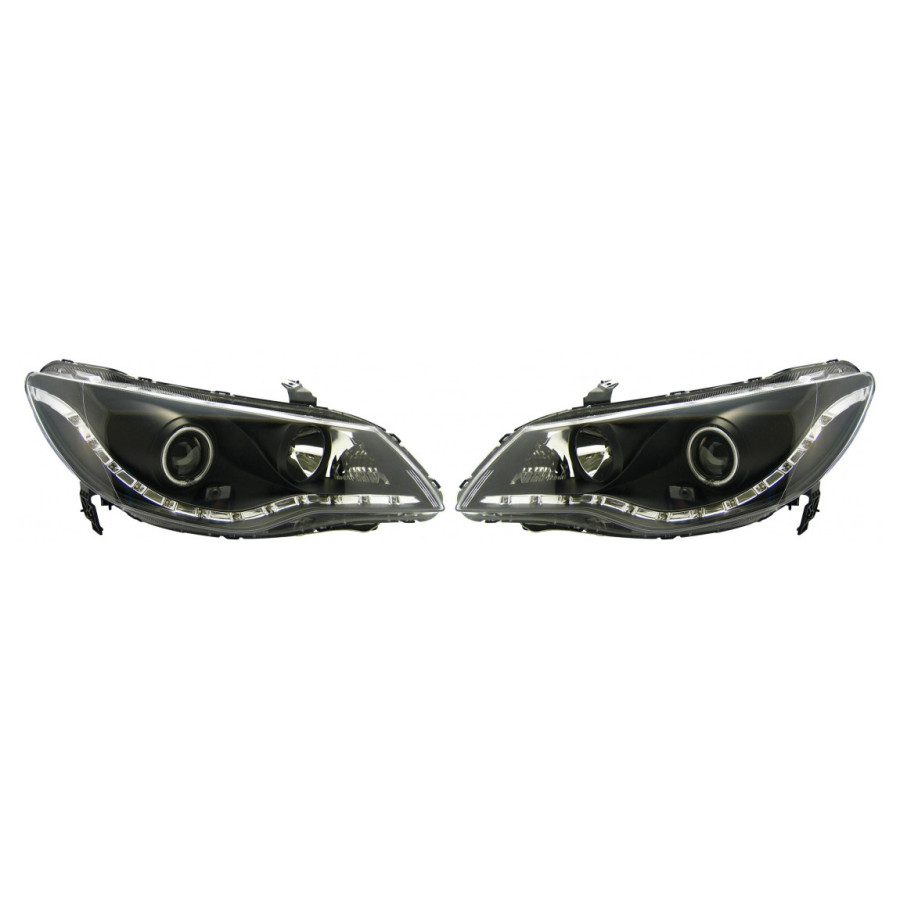 Set phares DRL-Look adapté pour Honda Civic Sedan (Hybrid) 2005-2008 - Noir