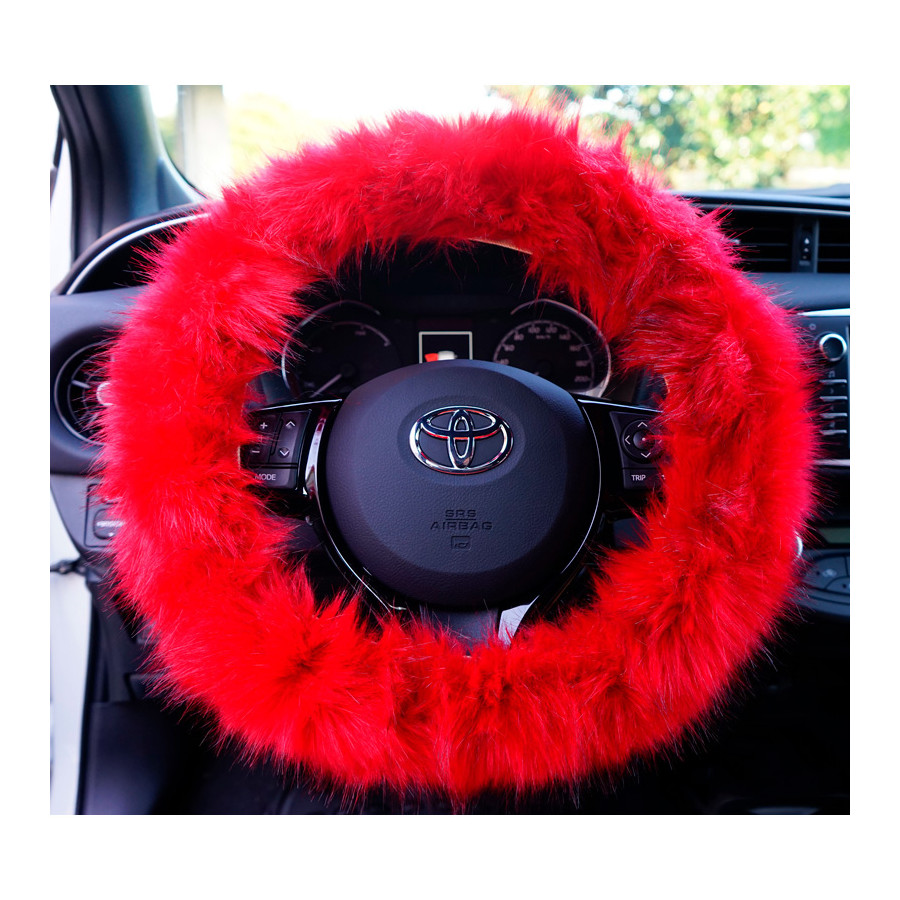 Couvre Volant Simoni Racing Fluffy Fur Rouge