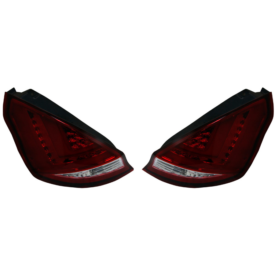 Jeu de Kit de feux arrière à LED Ford Fiesta VII 3/5-door 2008-2012 - Rouge / Clair DL FOR36LR AutoStyle