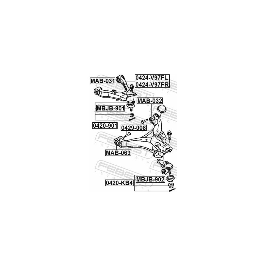 Febest Suspension, Bras De Liaison Mab063 Mitsubishi