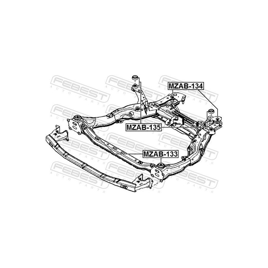 Febest Suspension, Corps De L'essieu Mzab133 Mazda
