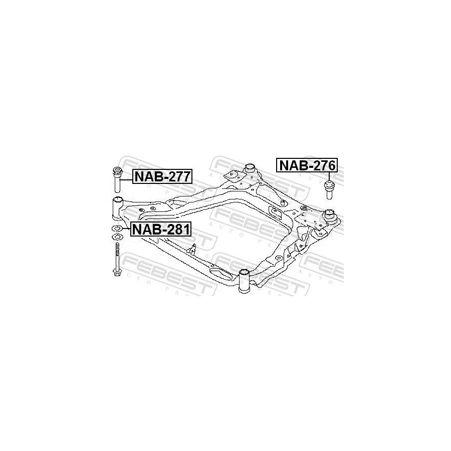 Febest Suspension, Corps De L'essieu Nab281 Nissan;Renault