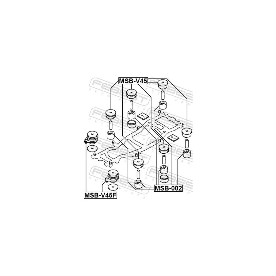 Febest Suspension, Corps De L'essieu Msbv45 Mitsubishi
