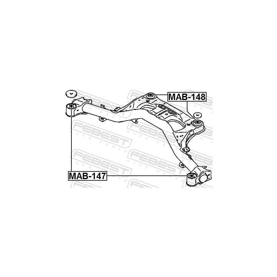 Bague de barre de suspension Essieu arrière MAB-148 FEBEST pour MITSUBISHI - Image 3