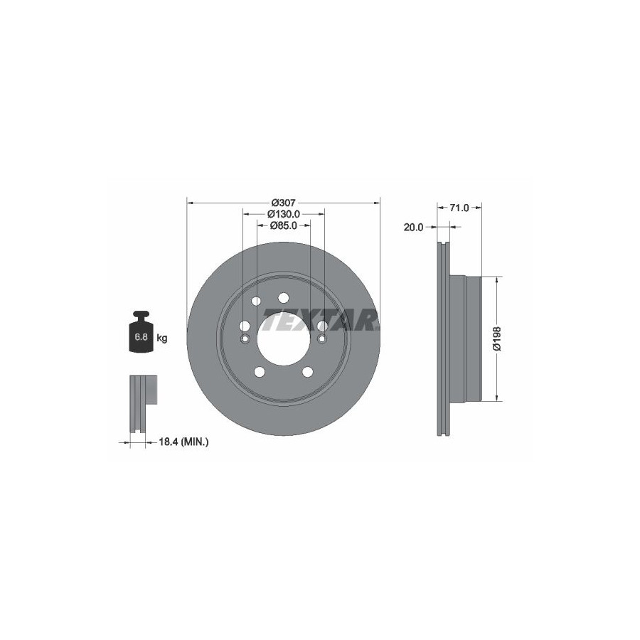 Textar Disque De Frein 92338503 Ssangyong
