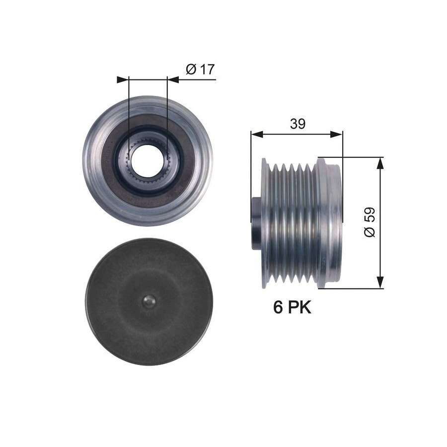 GATES Poulie roue libre alternateur DriveAlign&reg; OAP7113 