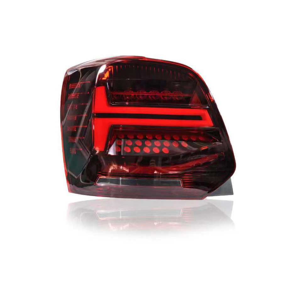 Jeu de feux arrière LED sur mesure pour Volkswagen Polo 6R/6C 2009-2017 - Rouge/Gris Fumé - avec Dynamic DL VWR27LRSD AutoStyle