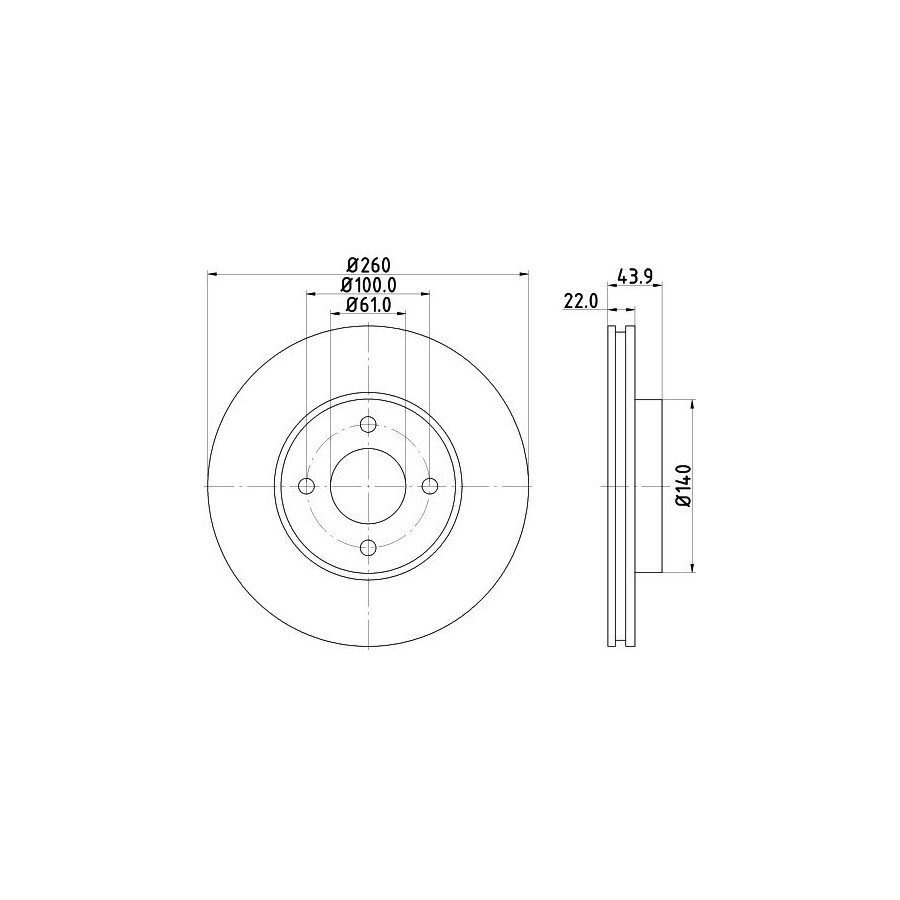 2x Disque de frein ventilé de l'intérieur 8DD 355 118-291 HELLA pour NISSAN NOTE - Image 4