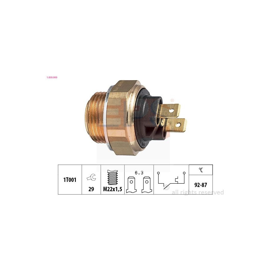 Eps Facet Interrupteur De Température, Ventilateur De Radiateur Made In Italy - Oe Equivalent 1..000 1..000 Alfa Romeo;Fiat;Lada;Saab;Seat;Talbot