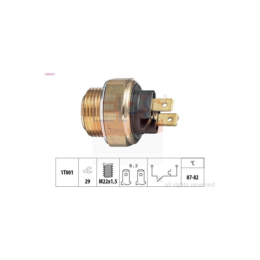Eps Facet Interrupteur De Température, Ventilateur De Radiateur Made In Italy - Oe Equivalent 1..017 1..017 Skoda