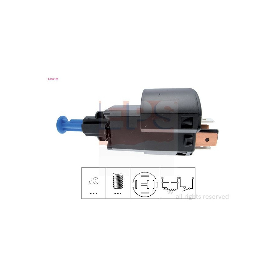 EPS 1.810.181 Interrupteur Feux Stop Opel Vectra B J96 1.6 1.8 2.0 DTI DI 95- - Image 4