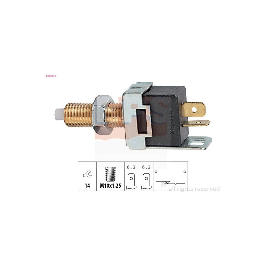 Eps Facet Interrupteur Des Feux De Freins Made In Italy - Oe Equivalent 1.810.017 1.810.017 Daihatsu;Kia;Mazda;Mitsubishi;Toyota;Volkswagen