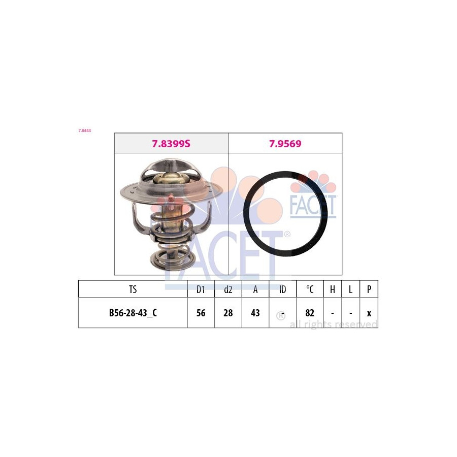 Facet Thermostat, Liqiuide De Refroidissement Made In Italy - Oe Equivalent 7.8444 7.8444 Lexus;Toyota