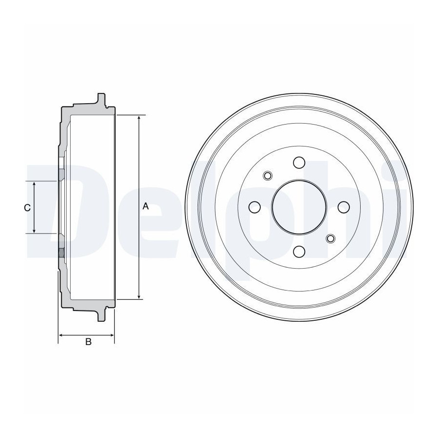 Delphi Tambour De Frein Bf528 Fiat;Lancia