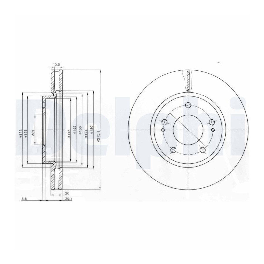 Delphi Disque De Frein Bg4147 Mitsubishi