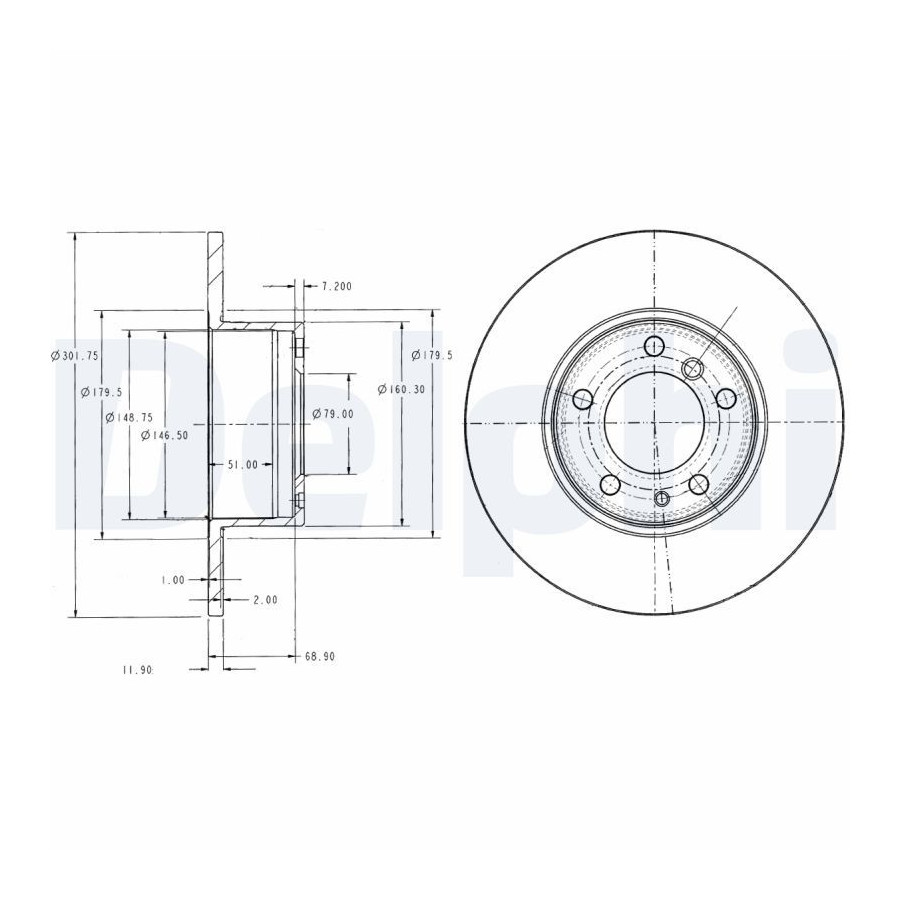 Delphi Disque De Frein Bg2430 Bmw