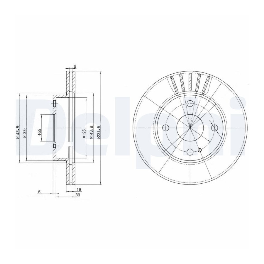 Delphi Disque De Frein Bg2802 Kia;Mazda