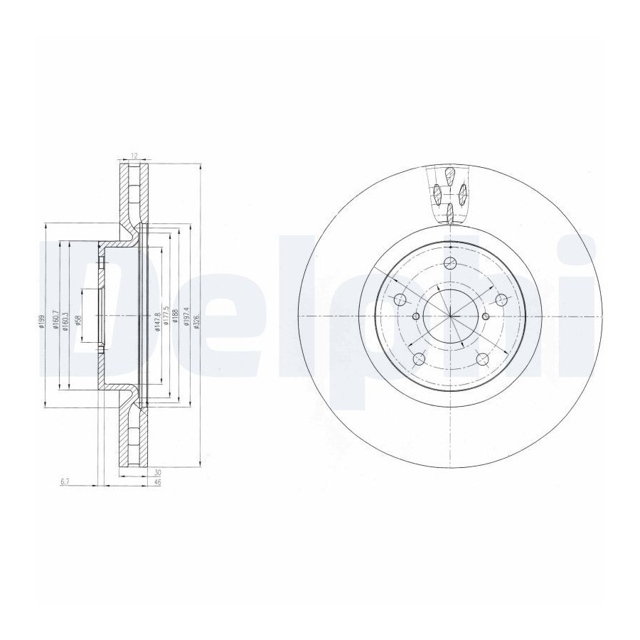 Delphi Disque De Frein Bg9055 Subaru