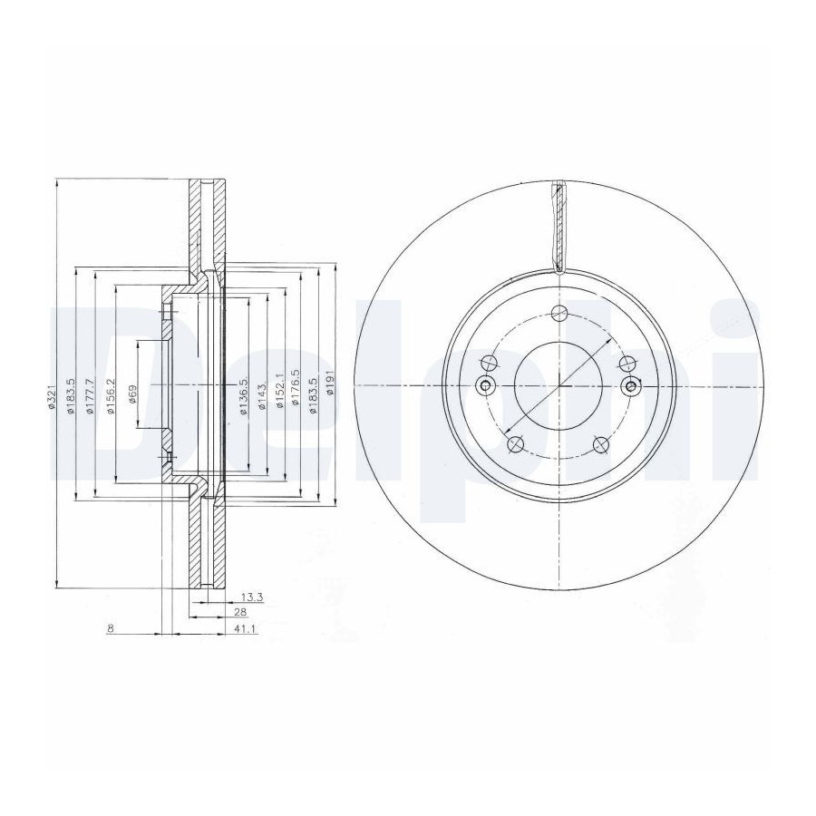 Delphi Disque De Frein Bg9056c Hyundai;Kia
