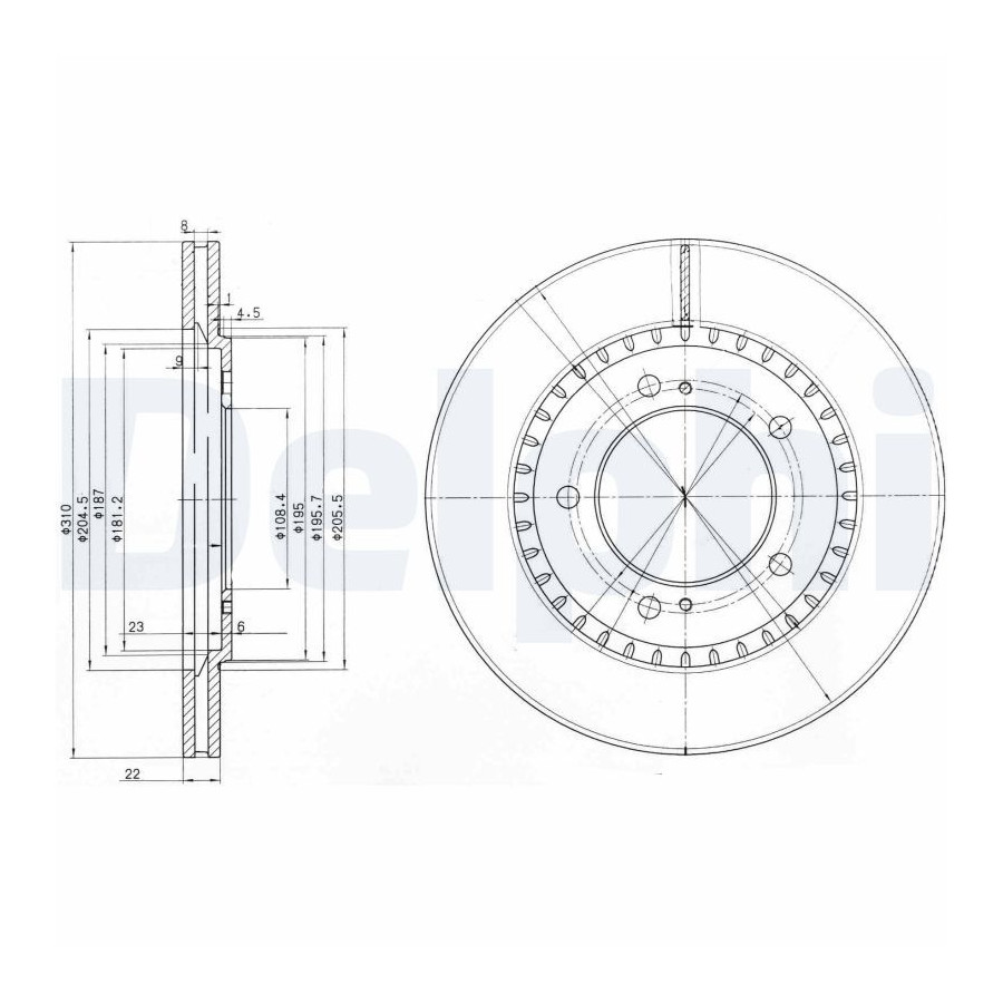 Delphi Disque De Frein Bg3821 Suzuki