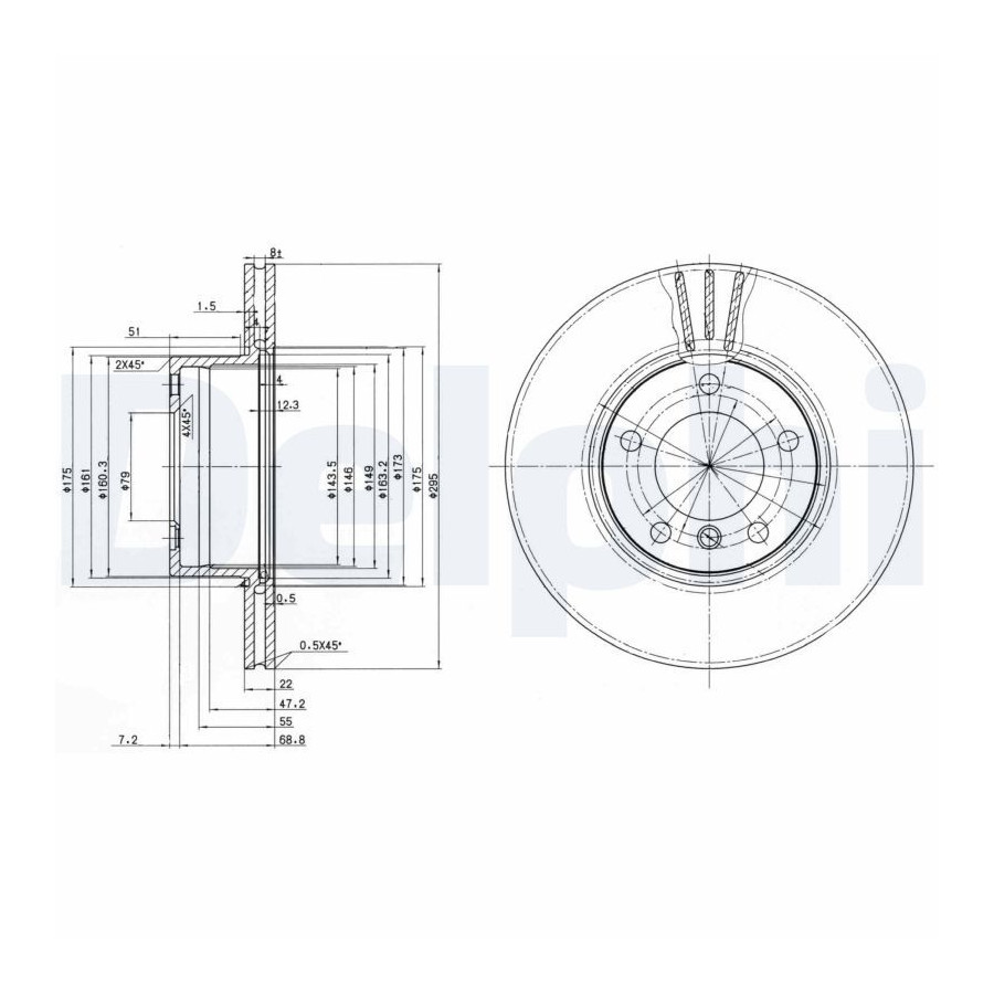 Delphi Disque De Frein Bg3043 Bmw