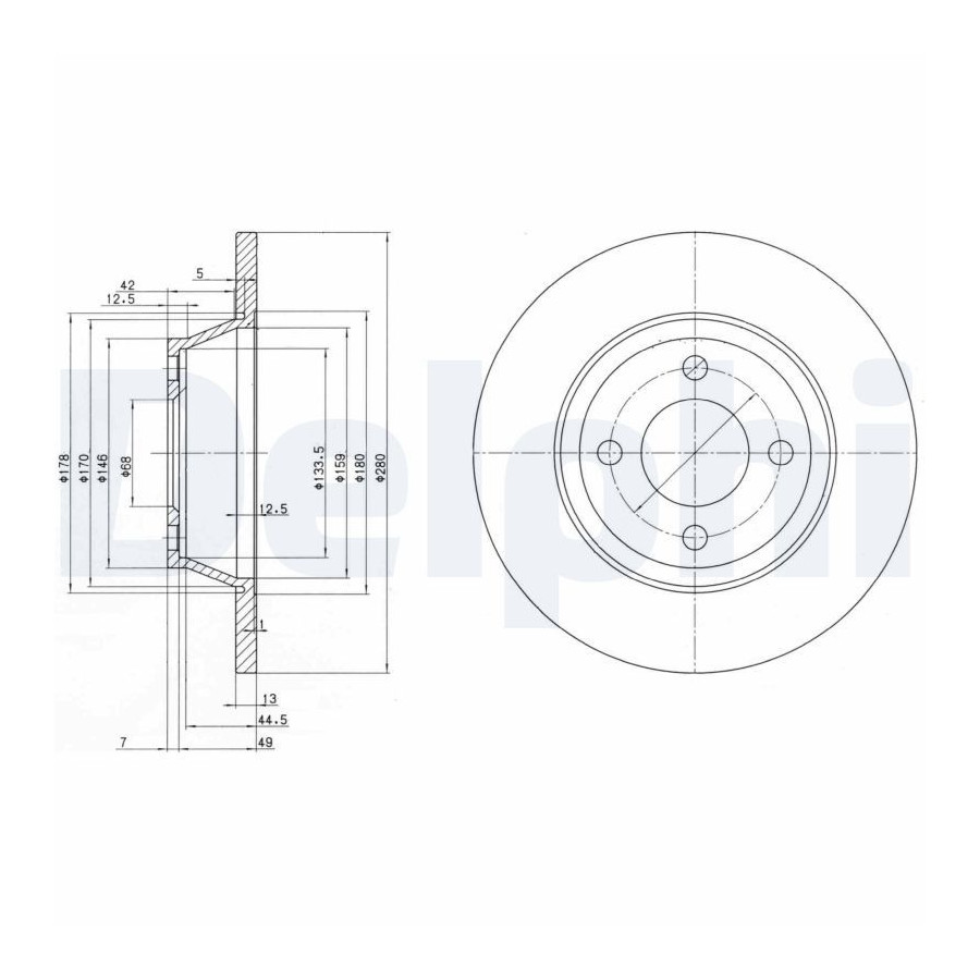 Delphi Disque De Frein Bg2783 Audi