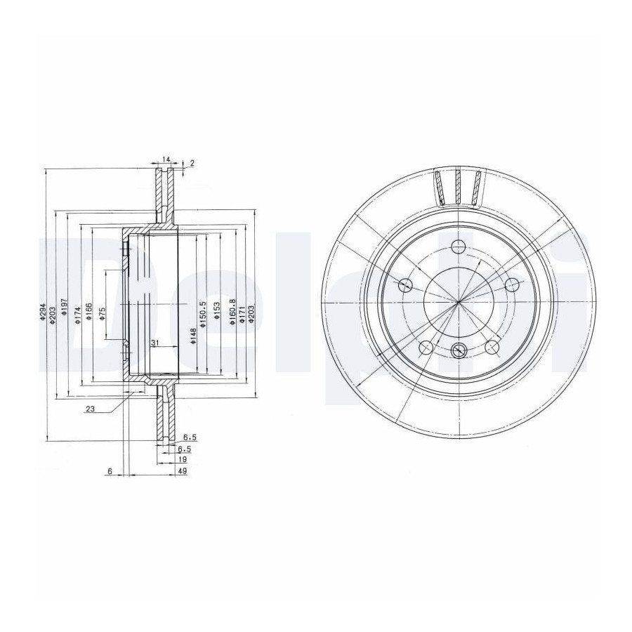 Delphi Disque De Frein Bg3530c Arrière, Ventilé, 2 Pièce - Image 3