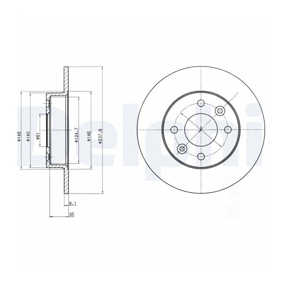 Delphi Disque De Frein Bg2258 Renault