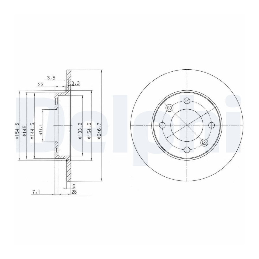 Delphi Disque De Frein Bg3653 Citroen;Peugeot