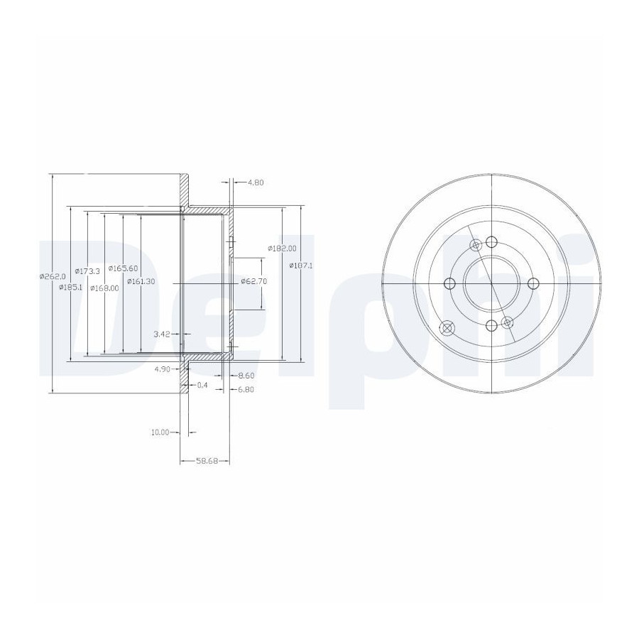 Delphi Disque De Frein Bg4097 Hyundai;Kia