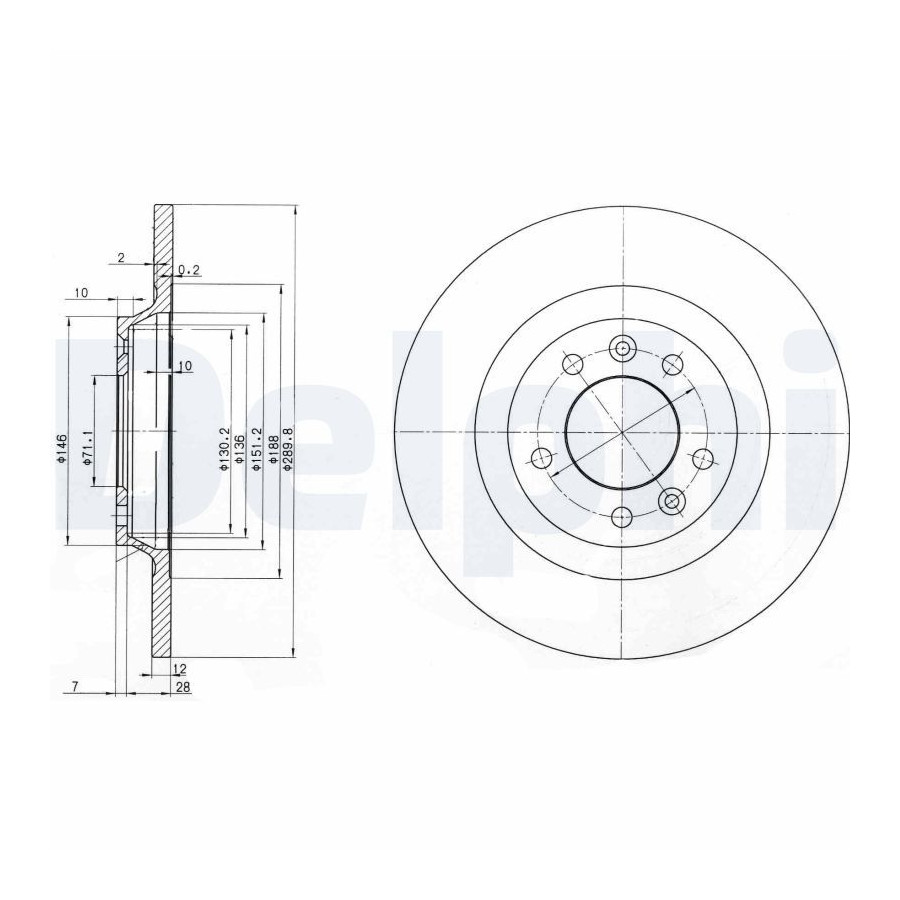 Delphi Disque De Frein Bg3836 Citroen;Peugeot;Renault