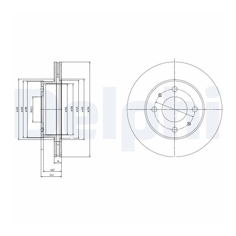 Delphi Disque De Frein Bg3946 Hyundai