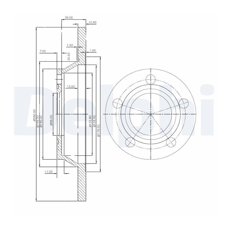 Delphi Disque De Frein Bg2987 Audi